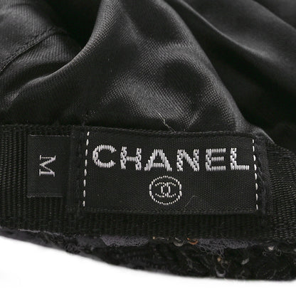Chanel Cotton Tweed CC Beret M Black Multicolor 8 of 10