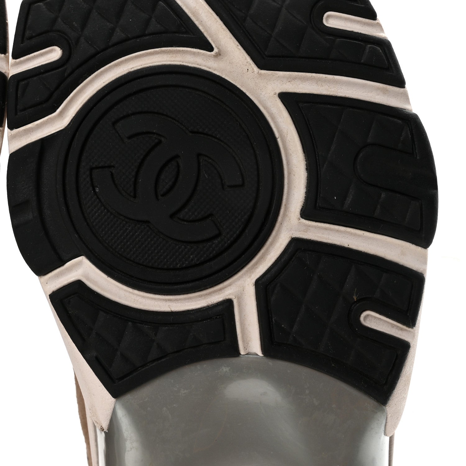 Chanel Nylon Calfskin Suede Womens CC Sneakers 38.5 Brown Green 7 of 9