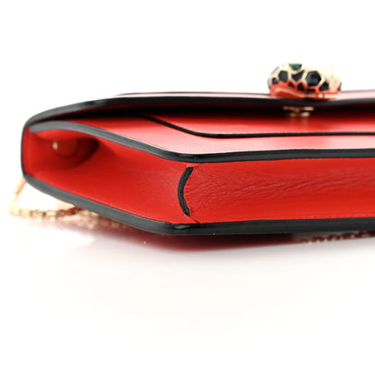 Bulgari Calfskin Serpenti Forever Mini Flap Clutch Red 9 of 17