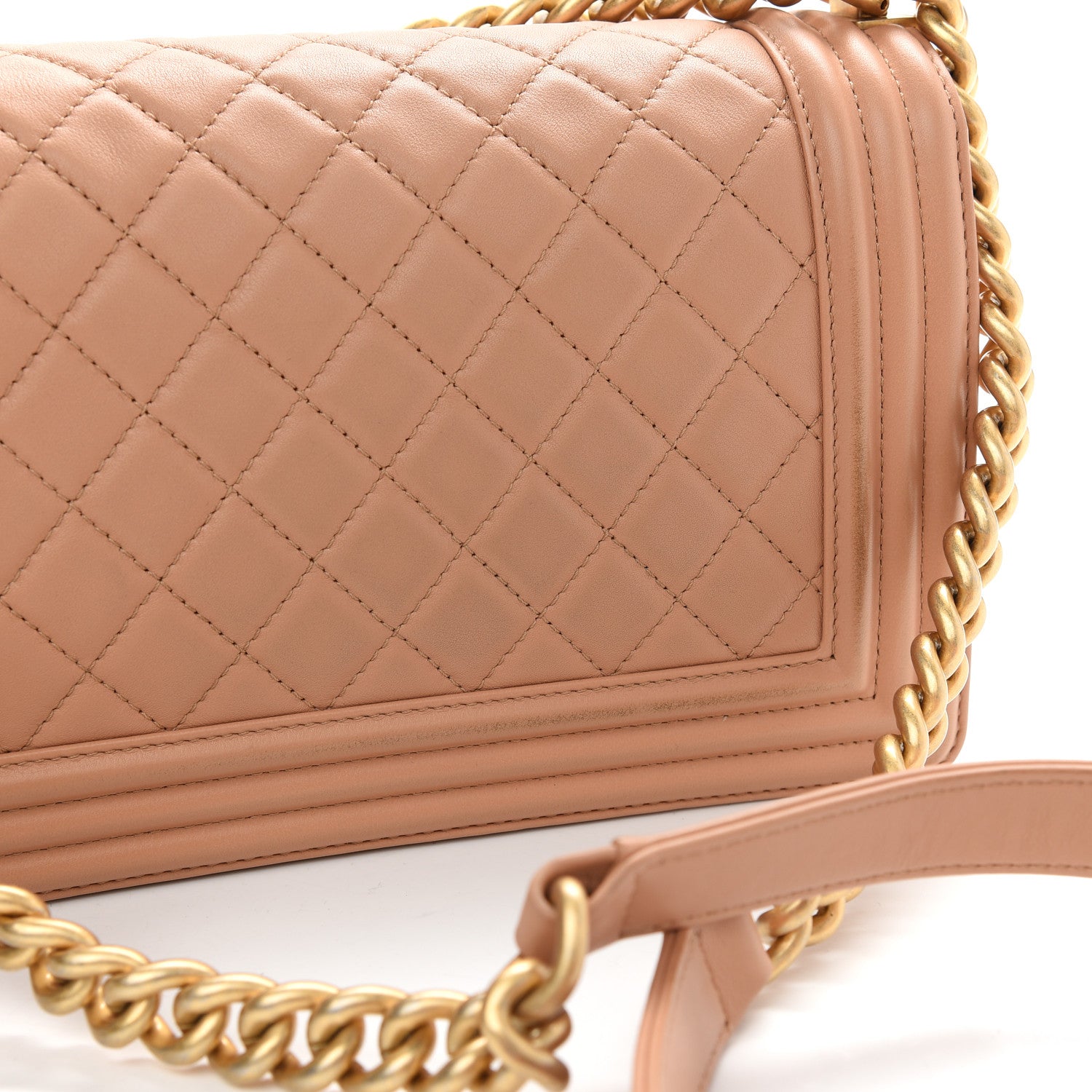 Chanel Calfskin Quilted Medium Boy Flap Light Brown 11 of 11