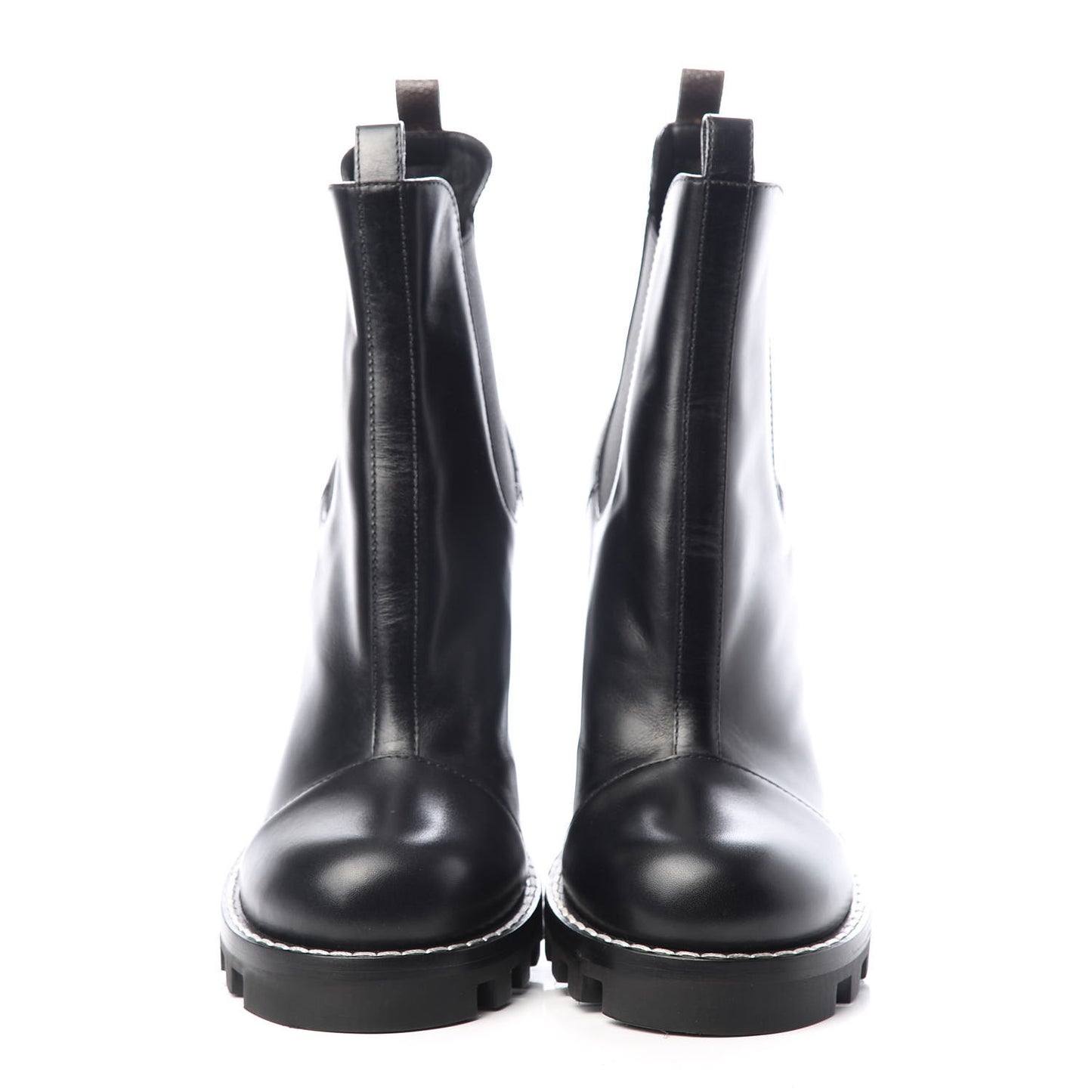 Calfskin Monogram Uniformes Chelsea Lug Sole 80mm Ankle Boots 41.5 Black
