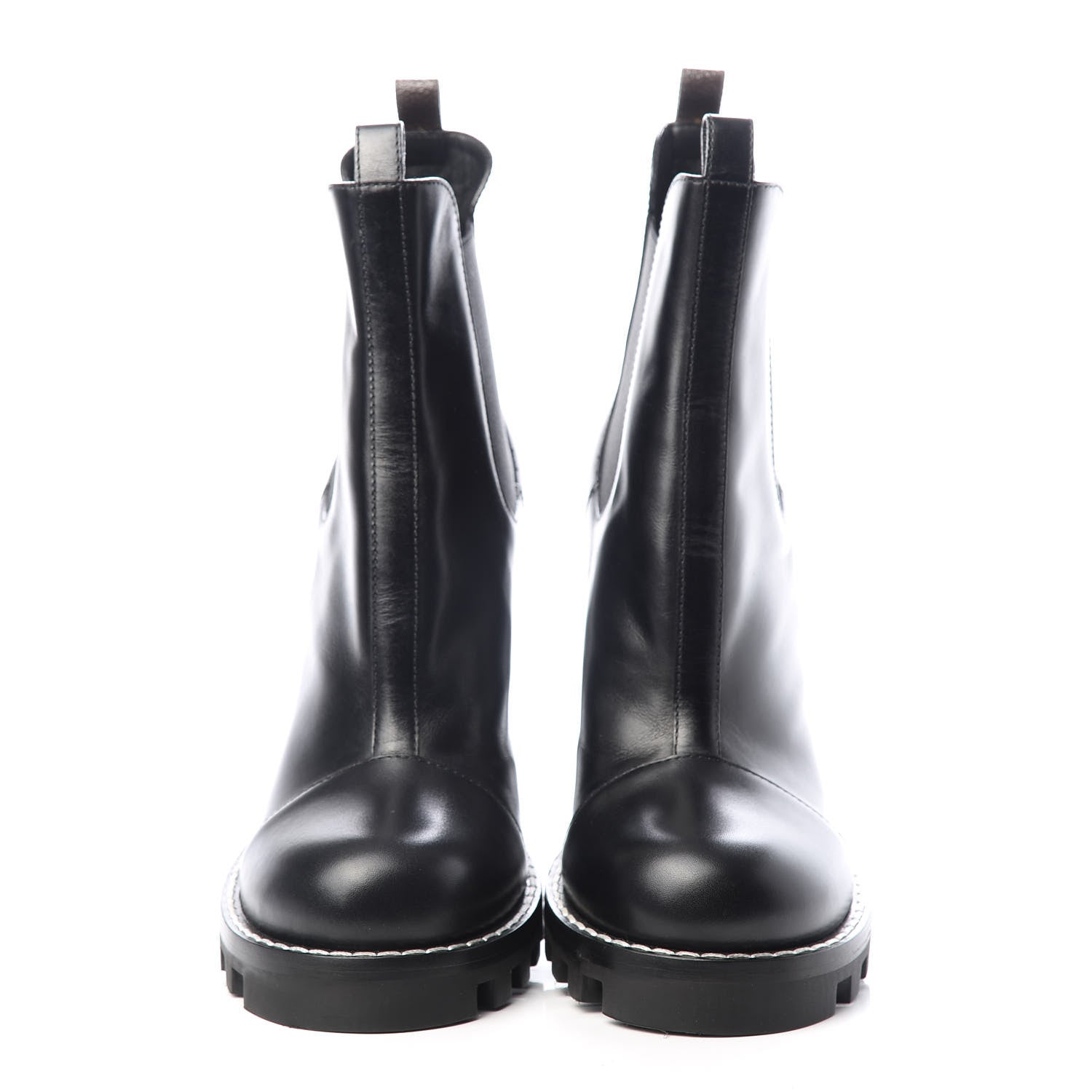 Louis Vuitton Calfskin Monogram Uniformes Chelsea Lug Sole 80mm Ankle Boots 41.5 Black 5 of 10