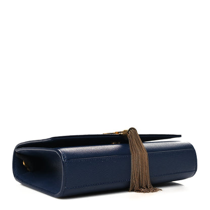 Saint Laurent Grain De Poudre Small Classic Monogram Kate Tassel Satchel Blue 4 of 11