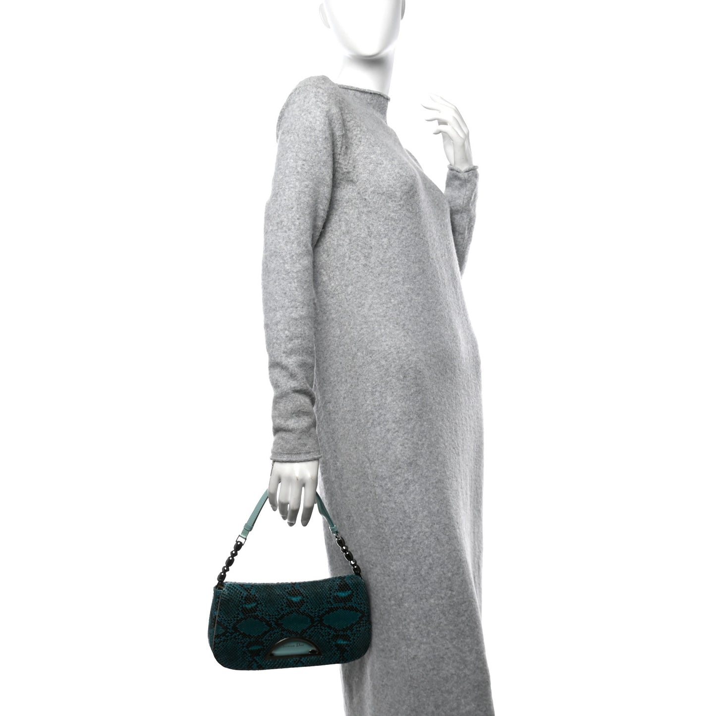 Snakeskin Malice Shoulder Bag Blue