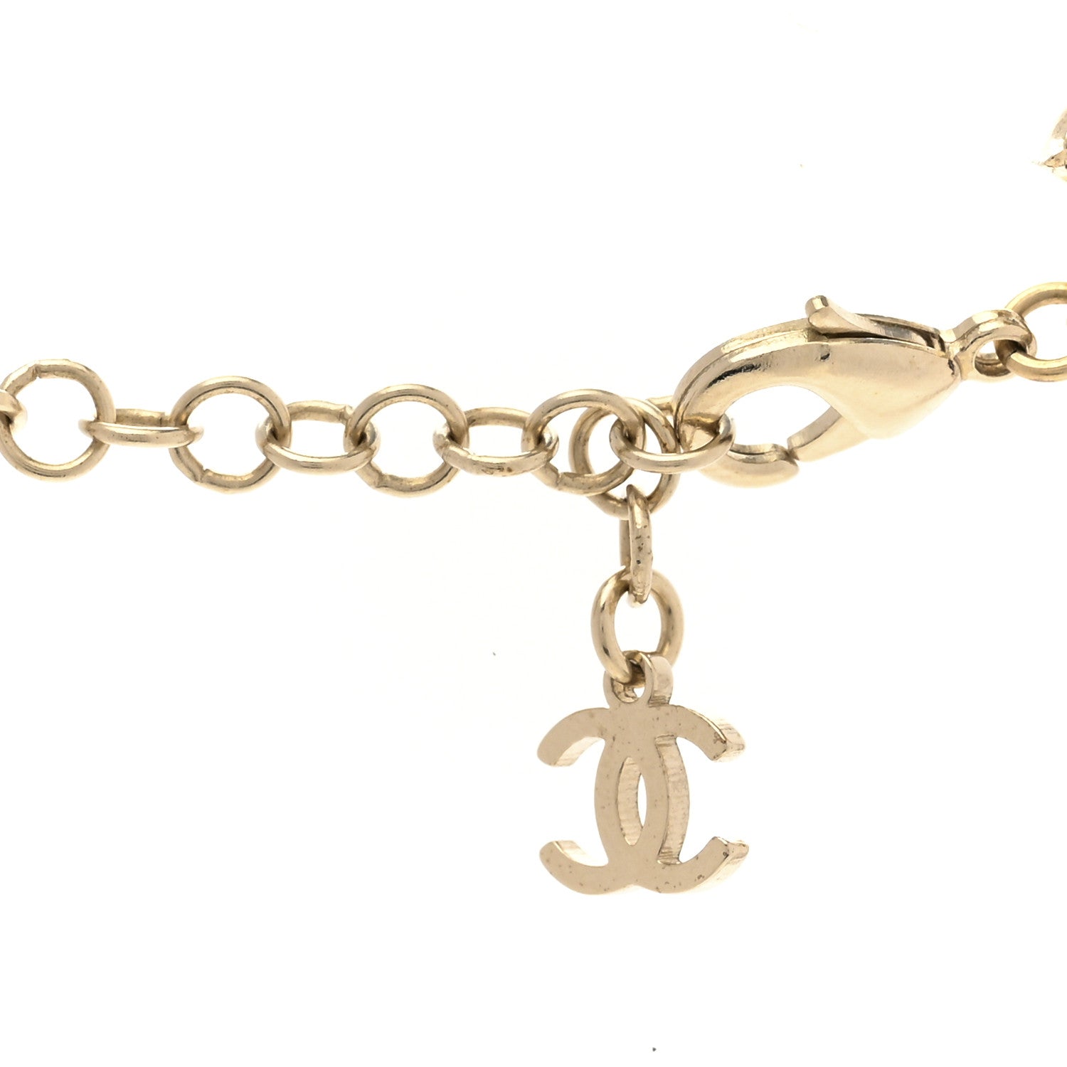 Chanel Pearl Crystal CC Star Choker Necklace Gold 5 of 6