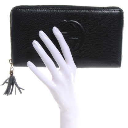 Gucci Pebbled Calfskin Soho Zip Around Wallet Black 2 of 8