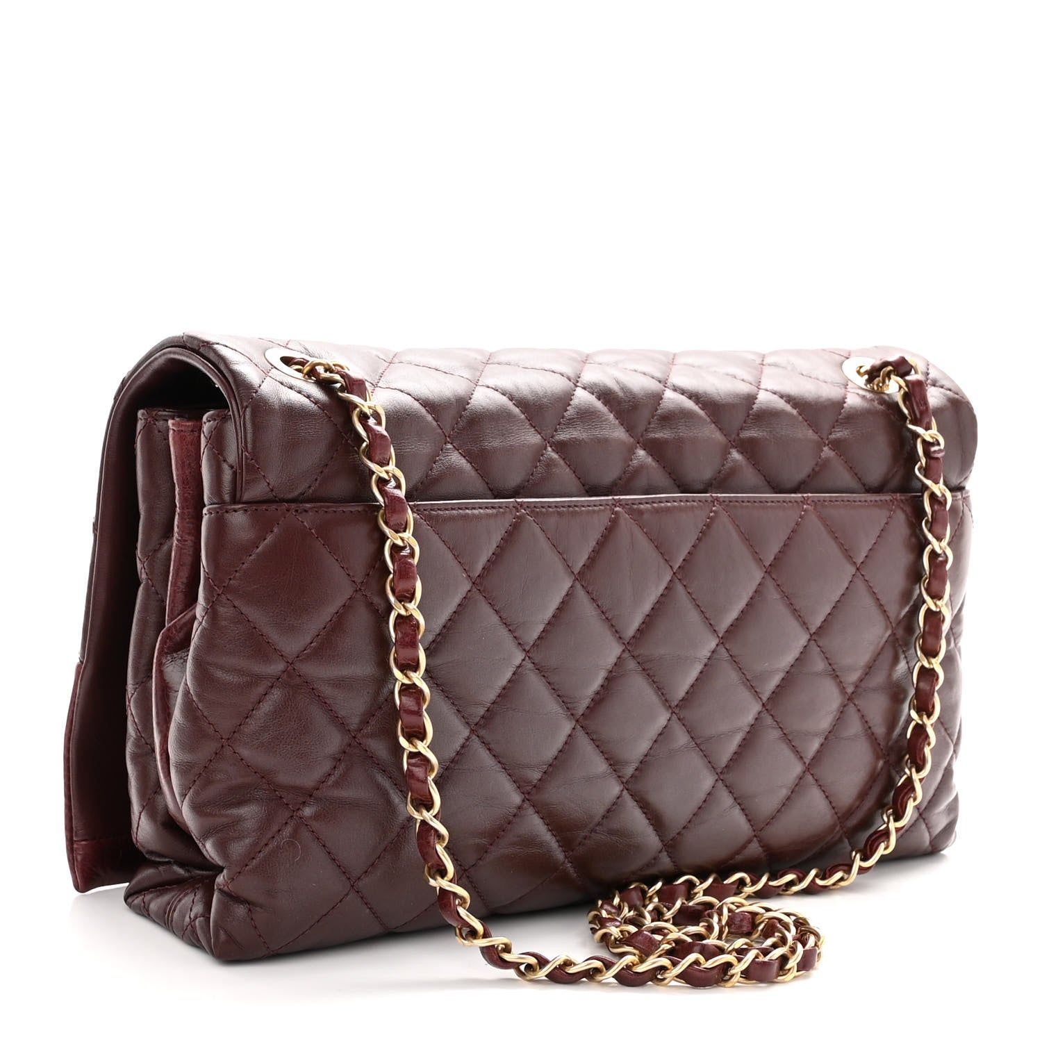 Chanel Calfskin Quilted Jumbo Soft Elegance Flap Bordeaux 3 of 12