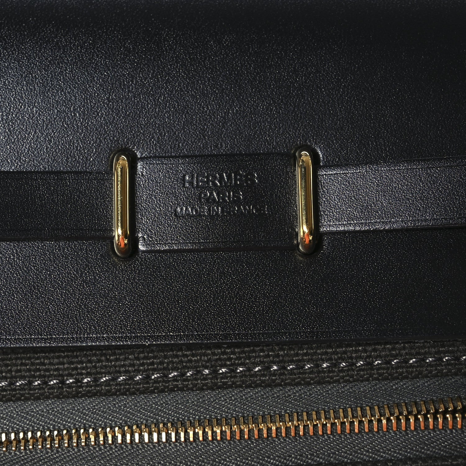 Hermes Military Toile Vache Hunter Herbag Zip Retourne 20 Dark Bronze Black 6 of 10