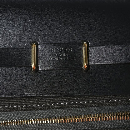 Hermes Military Toile Vache Hunter Herbag Zip Retourne 20 Dark Bronze Black 6 of 10