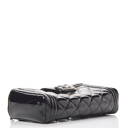 Chanel Patent Mini Boy Phone Holder Clutch Black 4 of 7