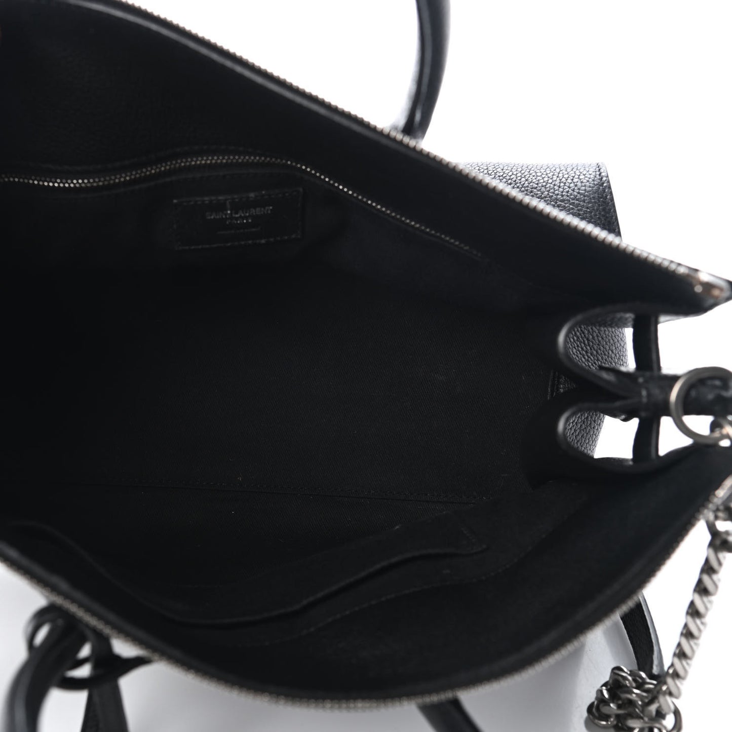 Grained Calfskin Small Supple Chain Sac De Jour Black