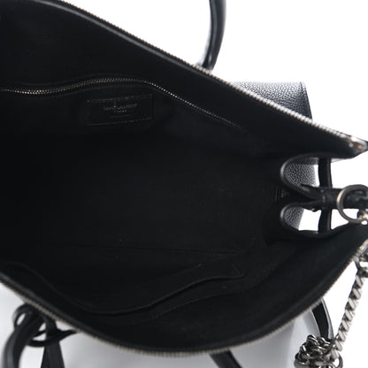 Saint Laurent Grained Calfskin Small Supple Chain Sac De Jour Black 5 of 9