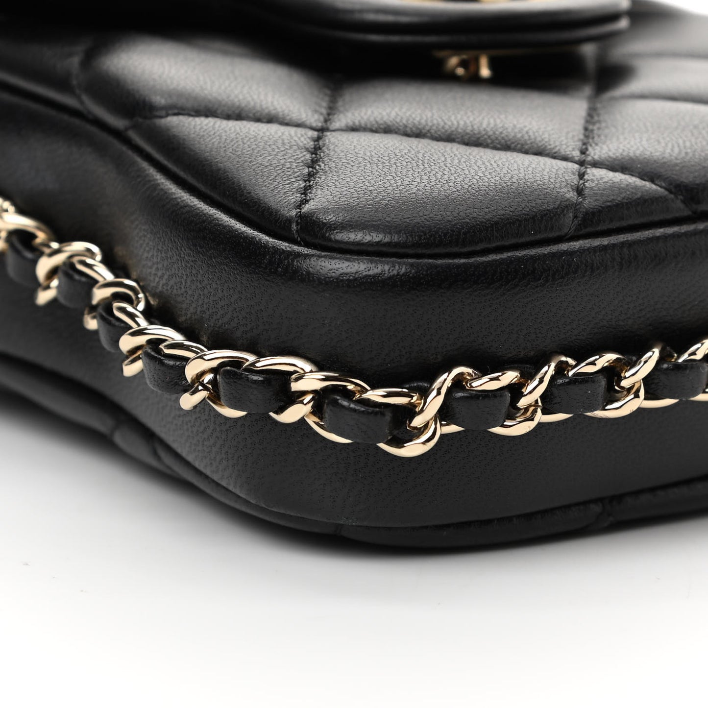 Lambskin Quilted My Precious Phone Case Flap Bag Black