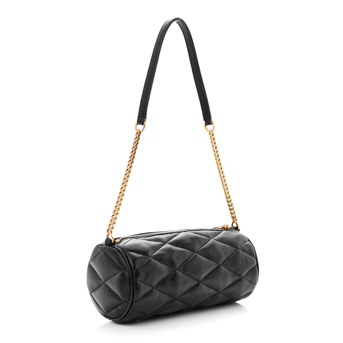 Lambskin Monogram Mini Sade Tube Bag Black