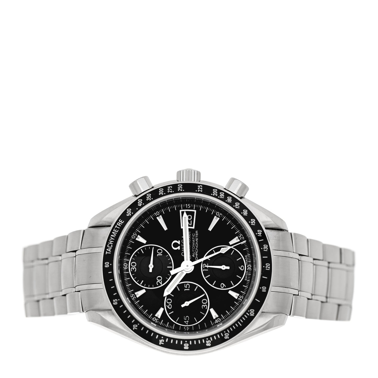 Stainless Steel 40mm Speedmaster Date Automatic Watch Black 3210.50