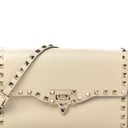 Valentino Garavani Pebbled Calfskin Medium Rockstud Flip Lock Crossbody Bag Light Ivory 10 of 10