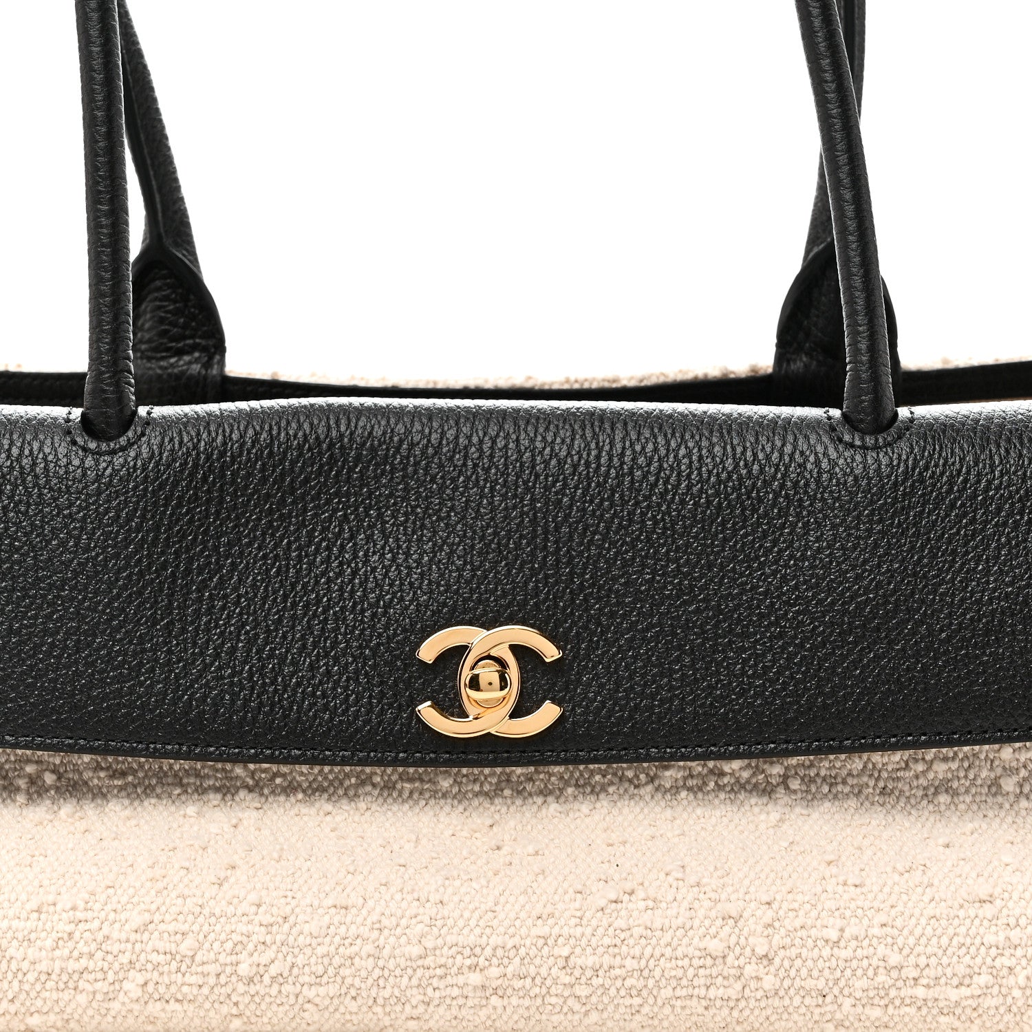 Chanel Grained Calfskin Boucle Urban Essentials Small Shopping Bag Black Ivory 8 of 10