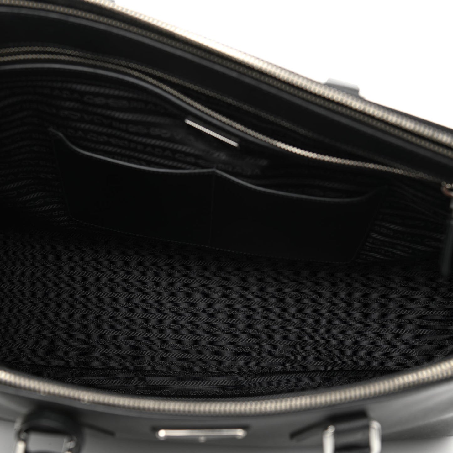 Saffiano Double Zip Travel Tote Black