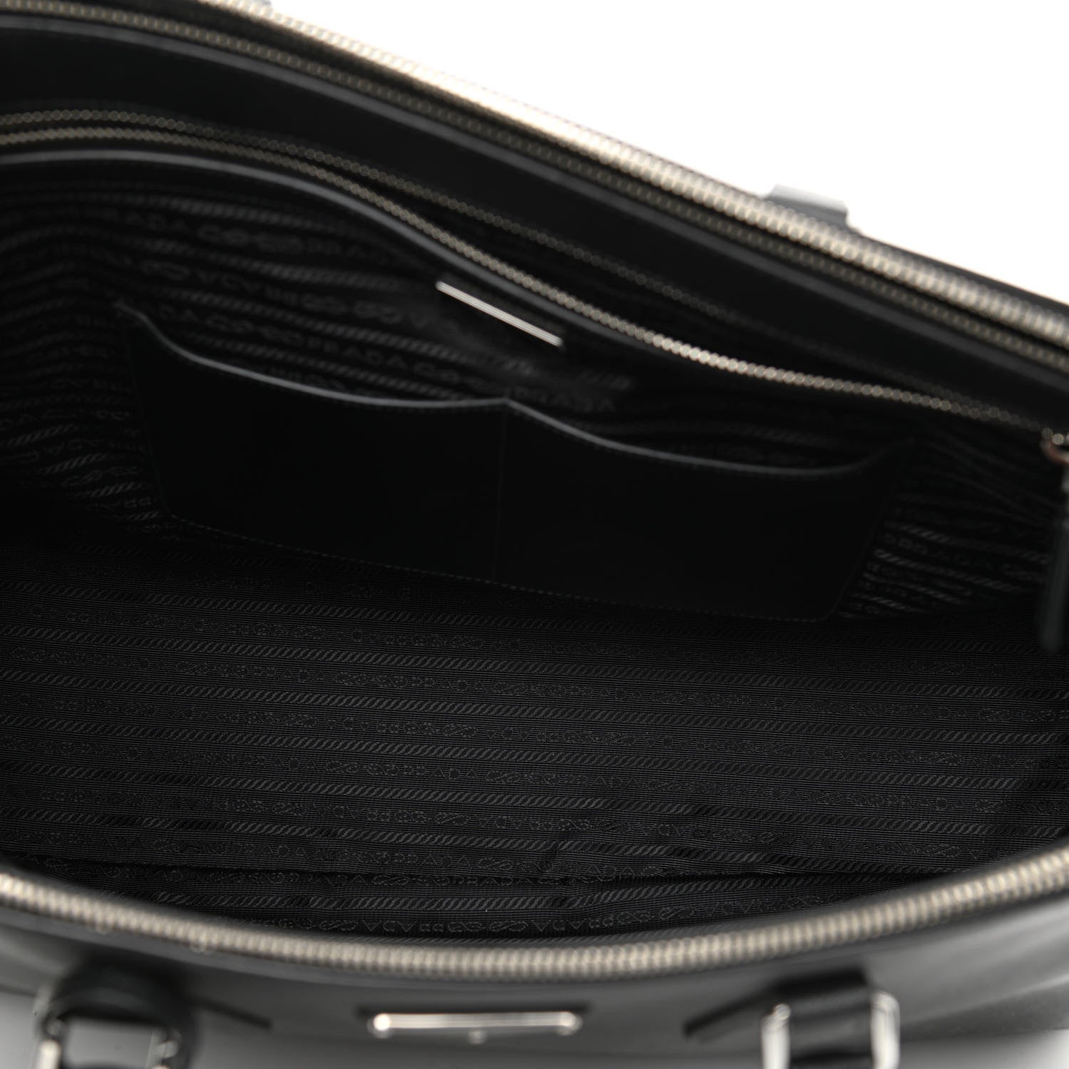 Prada Saffiano Double Zip Travel Tote Black 5 of 10