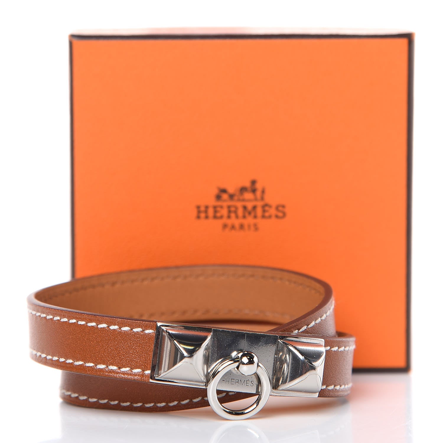 Hermes Barenia Rivale Double Tour Bracelet M Fauve 8 of 8