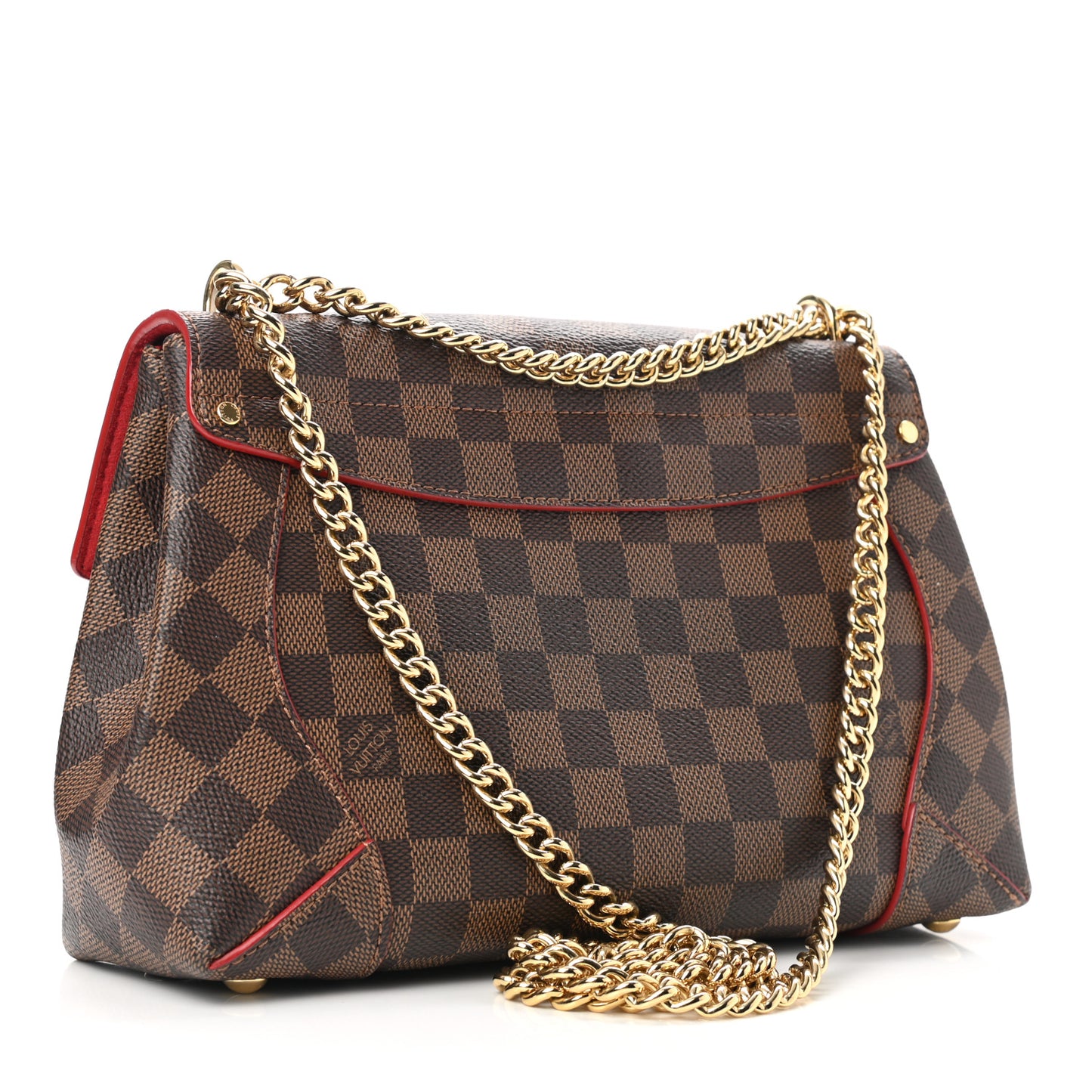 Damier Ebene Caissa Clutch Cherry