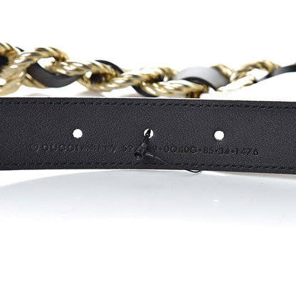 Gucci Calfskin Torchon Double G Chain 25mm Belt 85 34 Black 4 of 6
