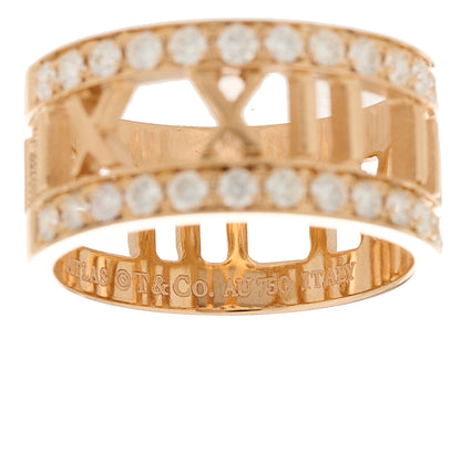 Tiffany 18K Rose Gold Diamond Wide Atlas Open Ring 47 4 4 of 5