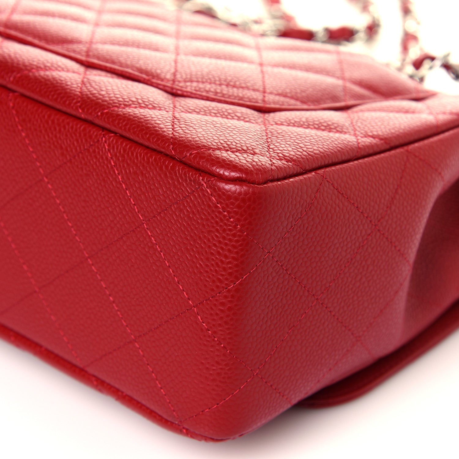 Chanel Caviar Quilted Jumbo Single Flap Red 11 of 13