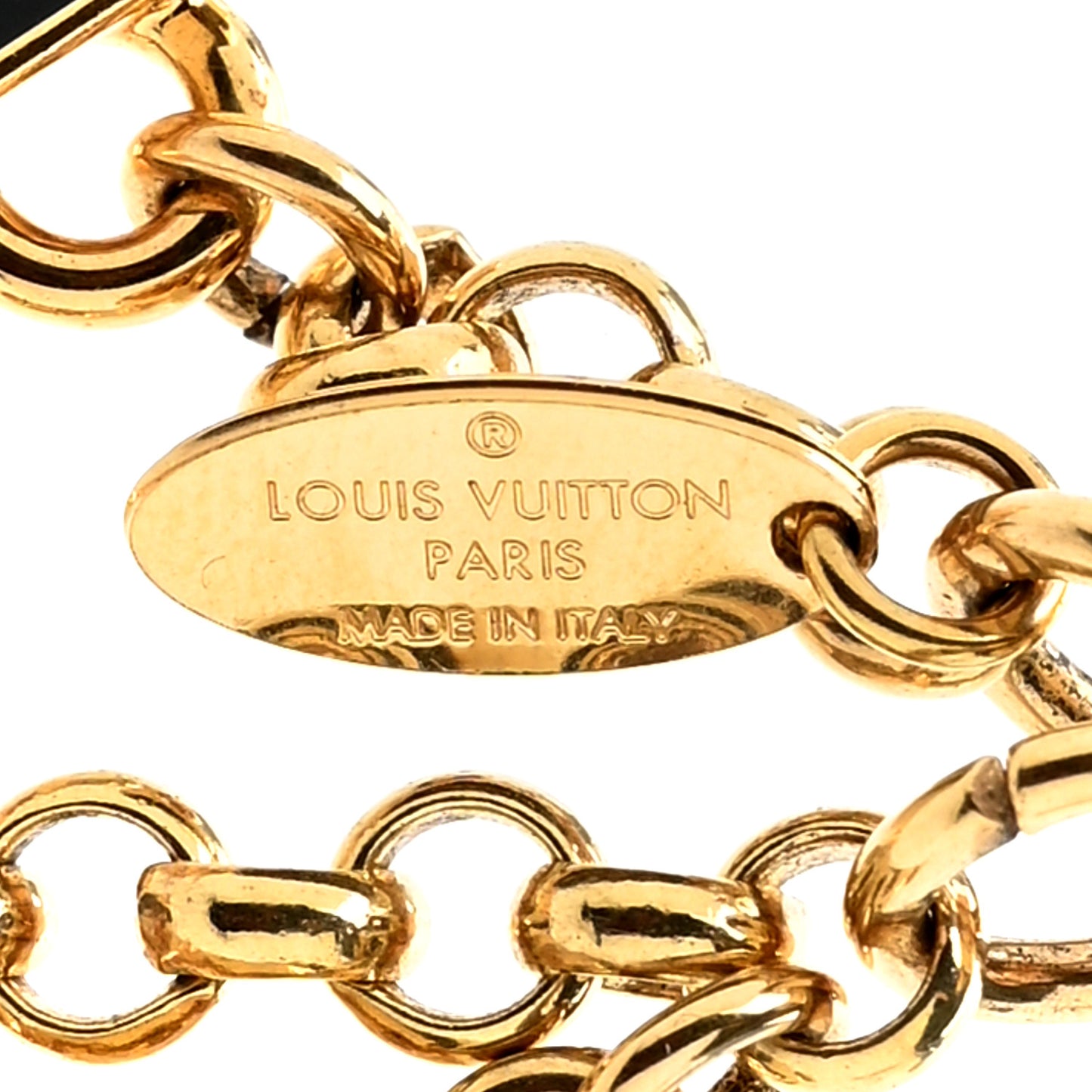 Metal Enamel Fleur De Monogram Bag Charm Dore