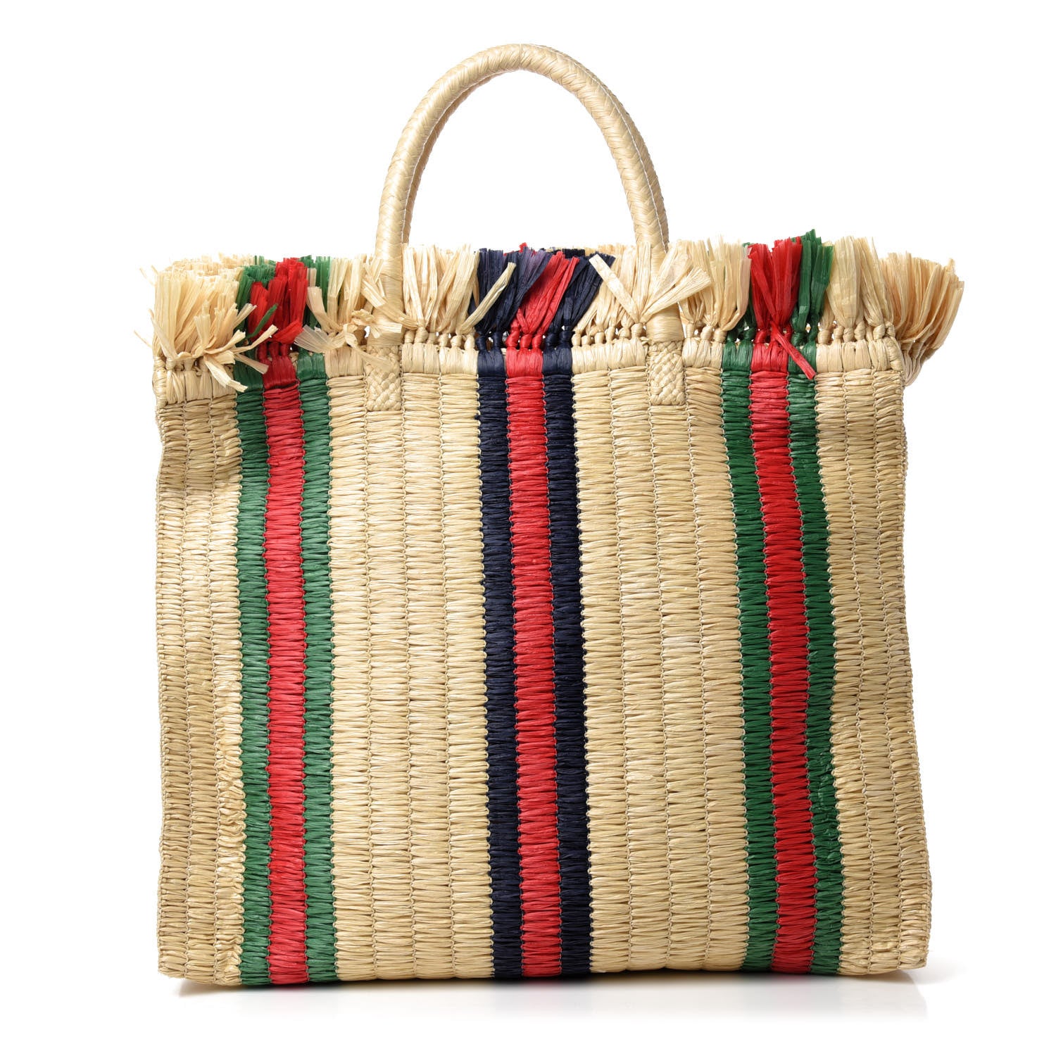Gucci Raffia Linen Web Cestino Tote Bag 1 of 10