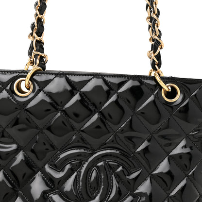 Chanel Patent Quilted Petit Timeless Tote PTT Black 8 of 12