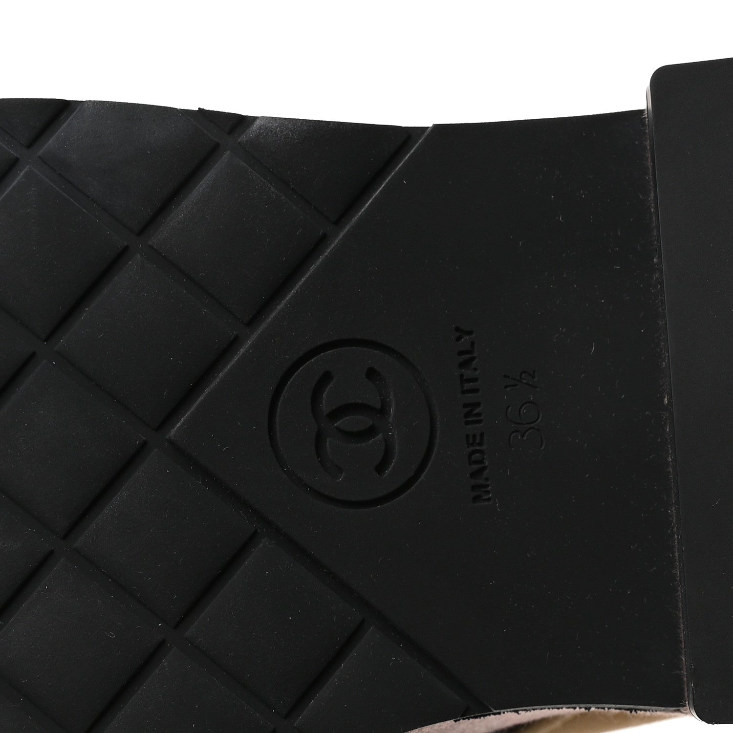 Chanel Fabric Pearl CC Combat Short Boots 36 Light Brown Dark Brown 7 of 9