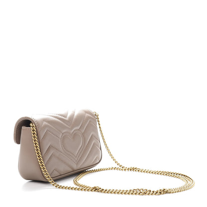 Gucci Calfskin Matelasse Super Mini GG Marmont Shoulder Bag Porcelain Rose 2 of 10