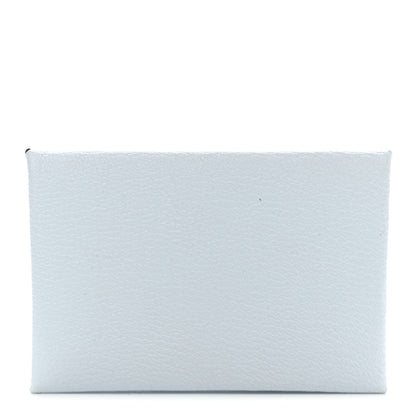 Hermes Chevre Mysore Verso Calvi Card Case Bleu Brume Brique 1 of 8
