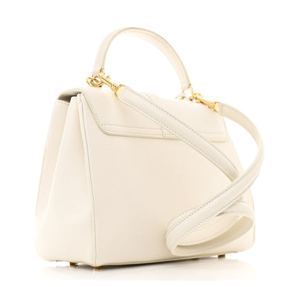 Celine Grained Calfskin Small 16 Top Handle Bag White 3 of 16