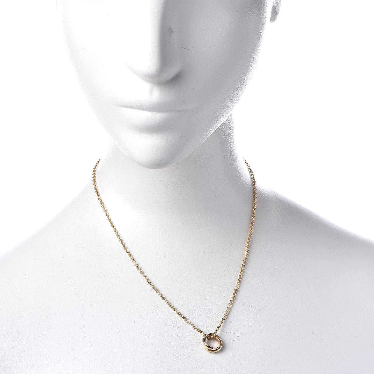 18K Pink Yellow White Gold Trinity Pendant Necklace