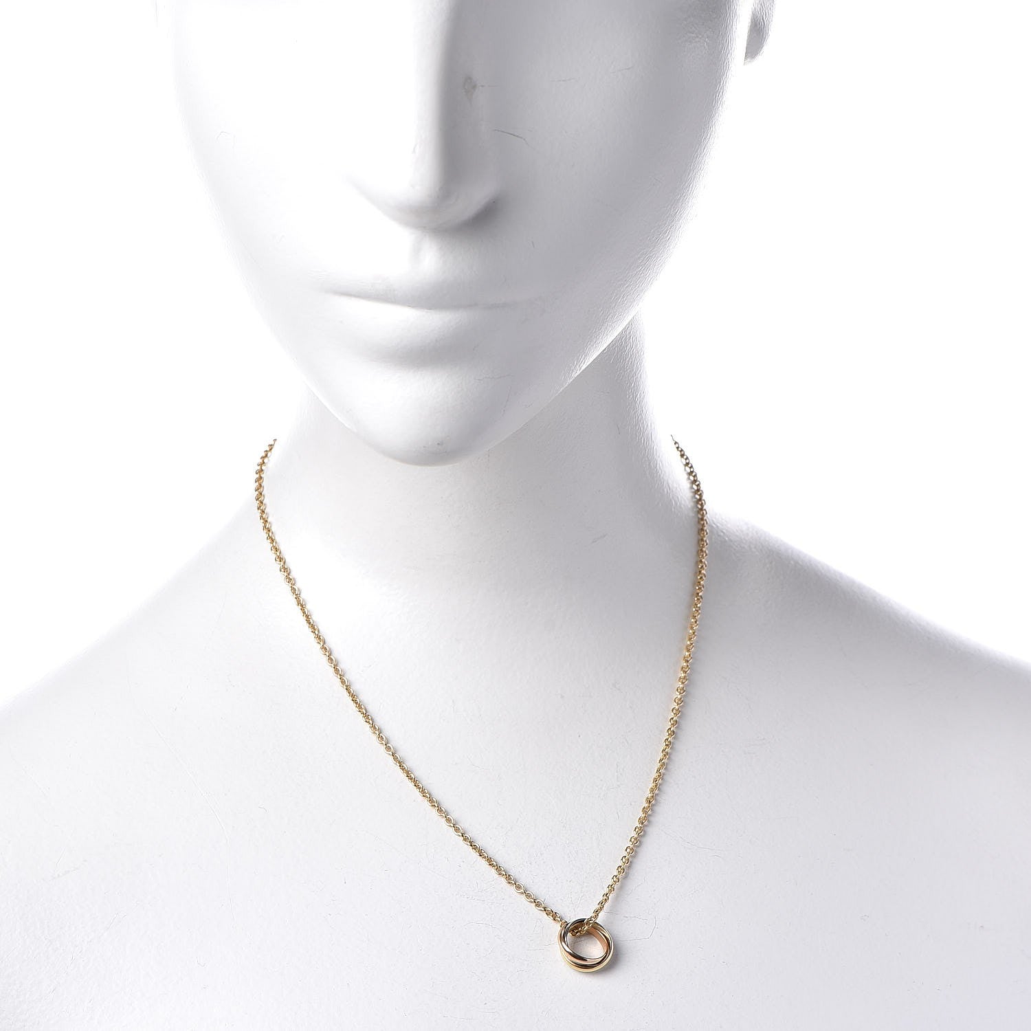 Cartier 18K Pink Yellow White Gold Trinity Pendant Necklace 2 of 9