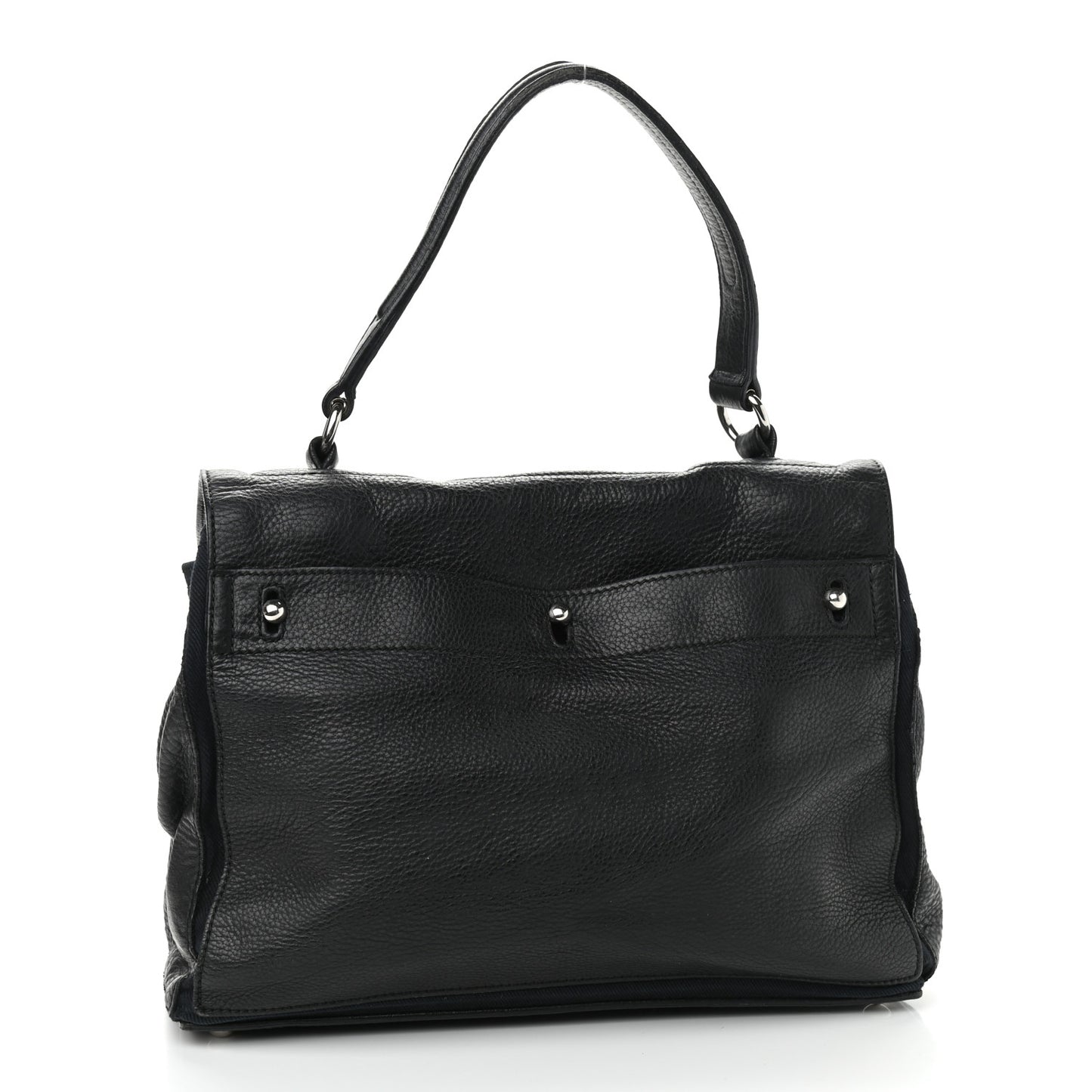 Calfskin Canvas Medium Muse Two Black