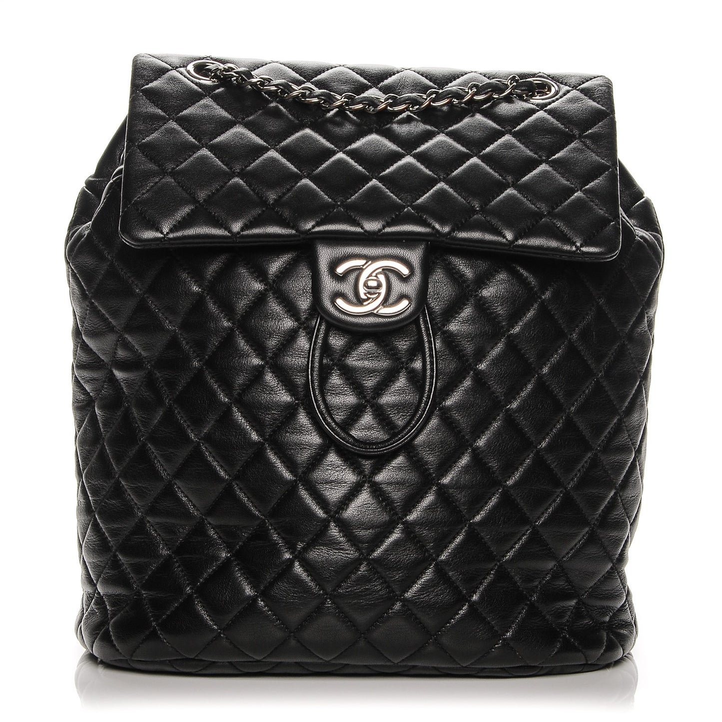 Lambskin Quilted Large Urban Spirit Backpack Black