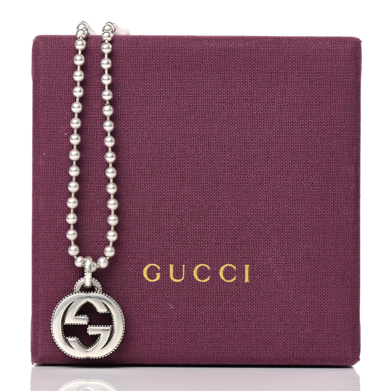 Gucci Sterling Silver Interlocking Circle GG Pendant Necklace 8 of 8