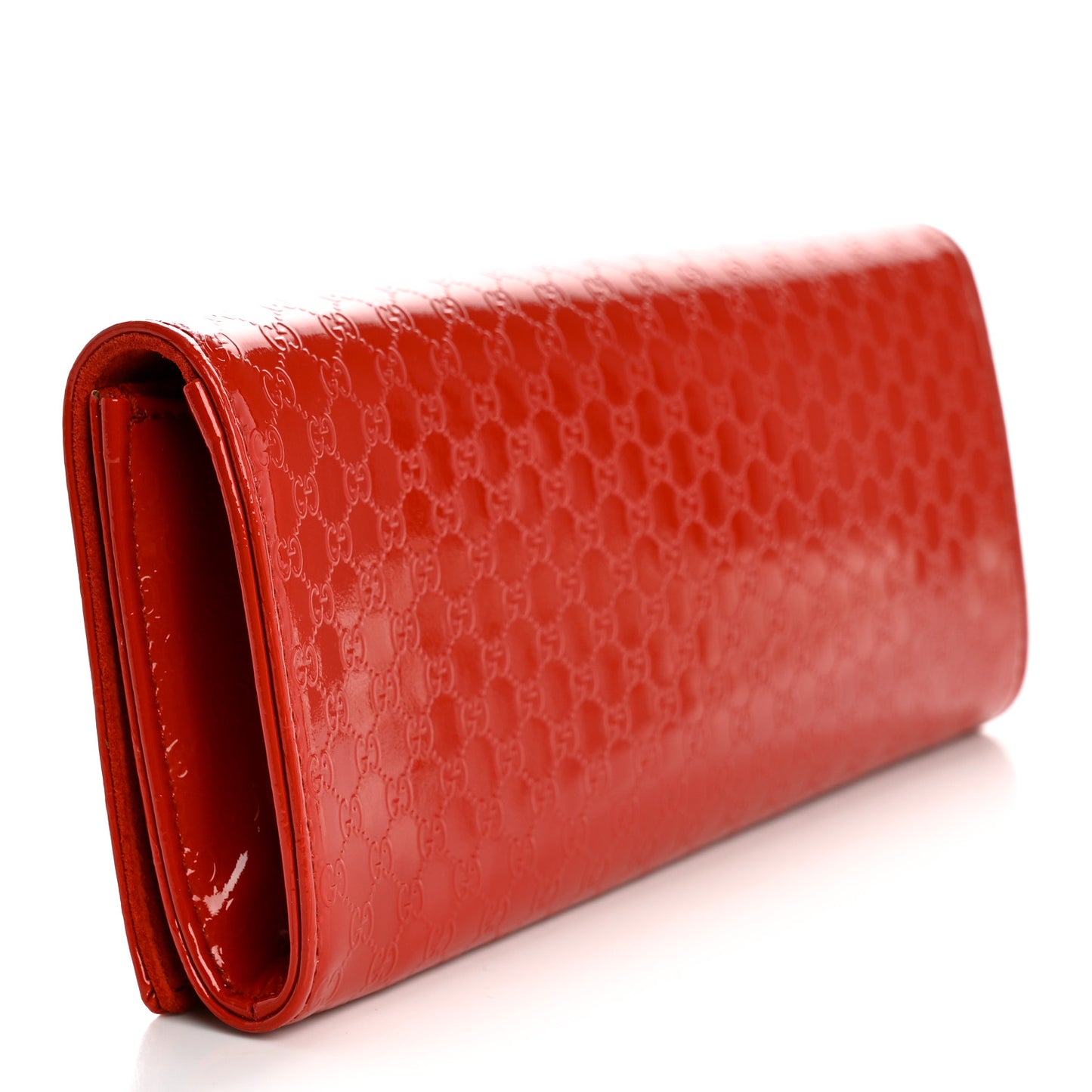 Patent Microguccissima Small Broadway Clutch Red