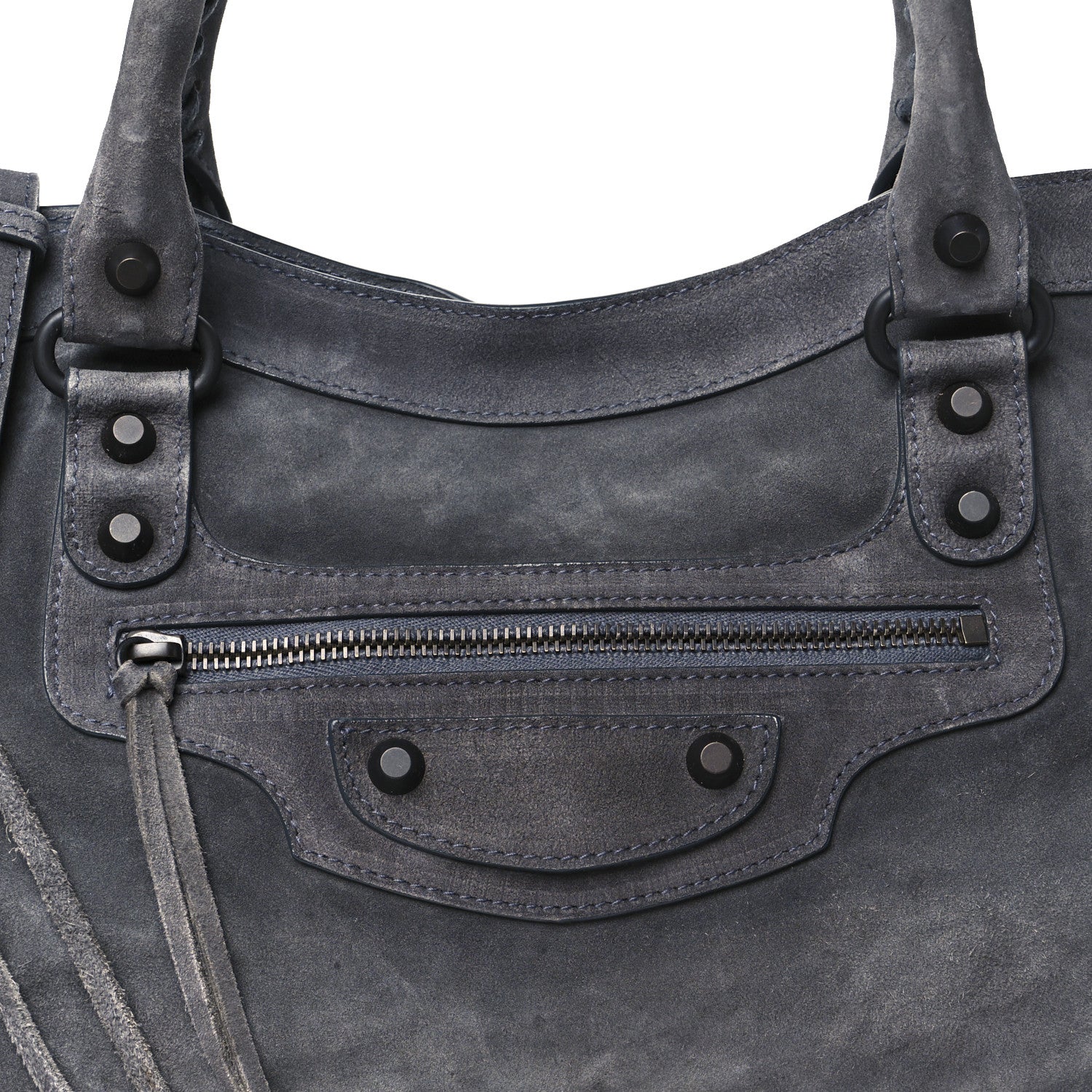 Balenciaga Waxed Suede Calfskin Classic Hardware Medium Le City Storm Grey 8 of 10