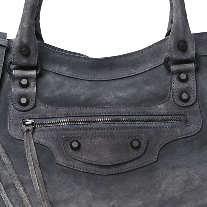 Balenciaga Waxed Suede Calfskin Classic Hardware Medium Le City Storm Grey 8 of 10