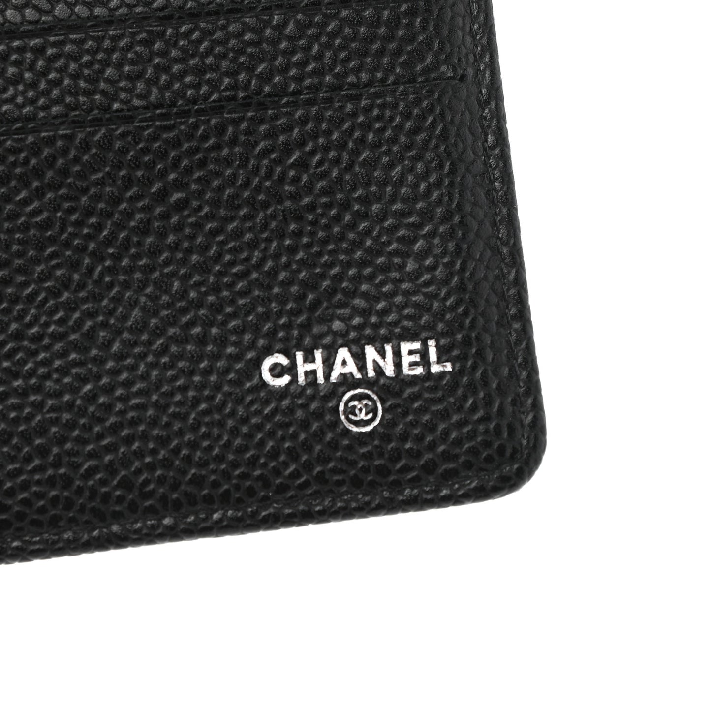 Caviar Quilted Flap Wallet Black