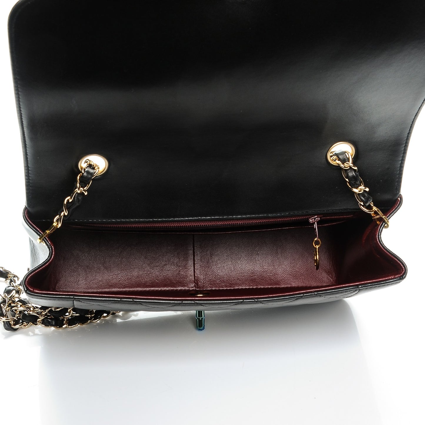 Lambskin Medium Single Flap Black