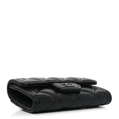Chanel Lambskin Quilted Flap Card Holder Wallet So Black 4 of 9