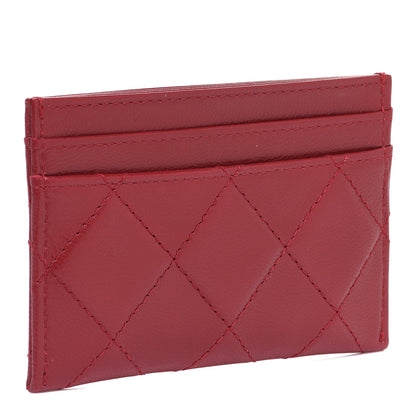 Chanel Lambskin Quilted Brilliant Card Holder Red 3 of 9
