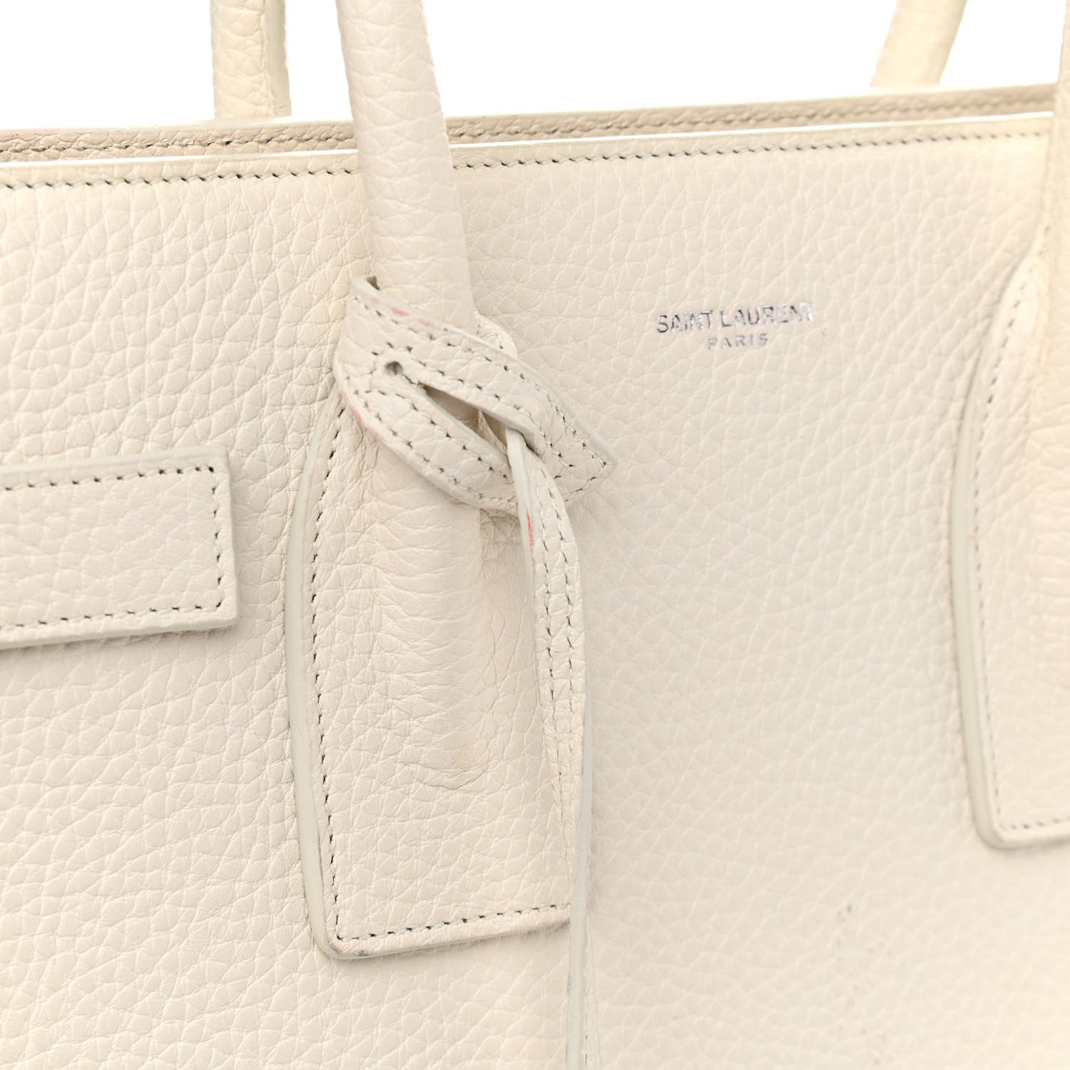 Saint Laurent Grained Calfskin Small Sac De Jour Dove White 11 of 17
