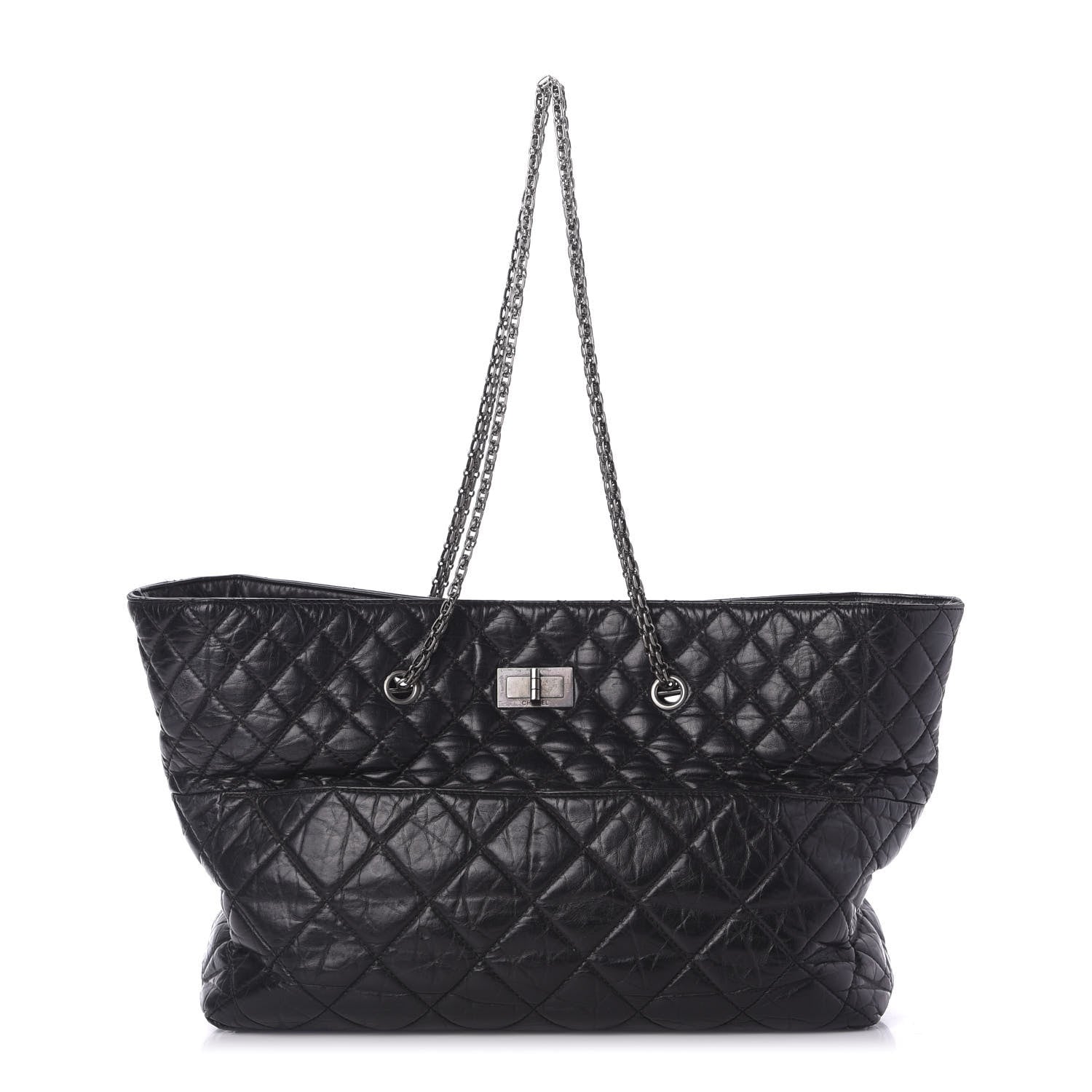 Chanel Aged Calfskin Quilted Reissue 2.55 Tote Black 1 of 9