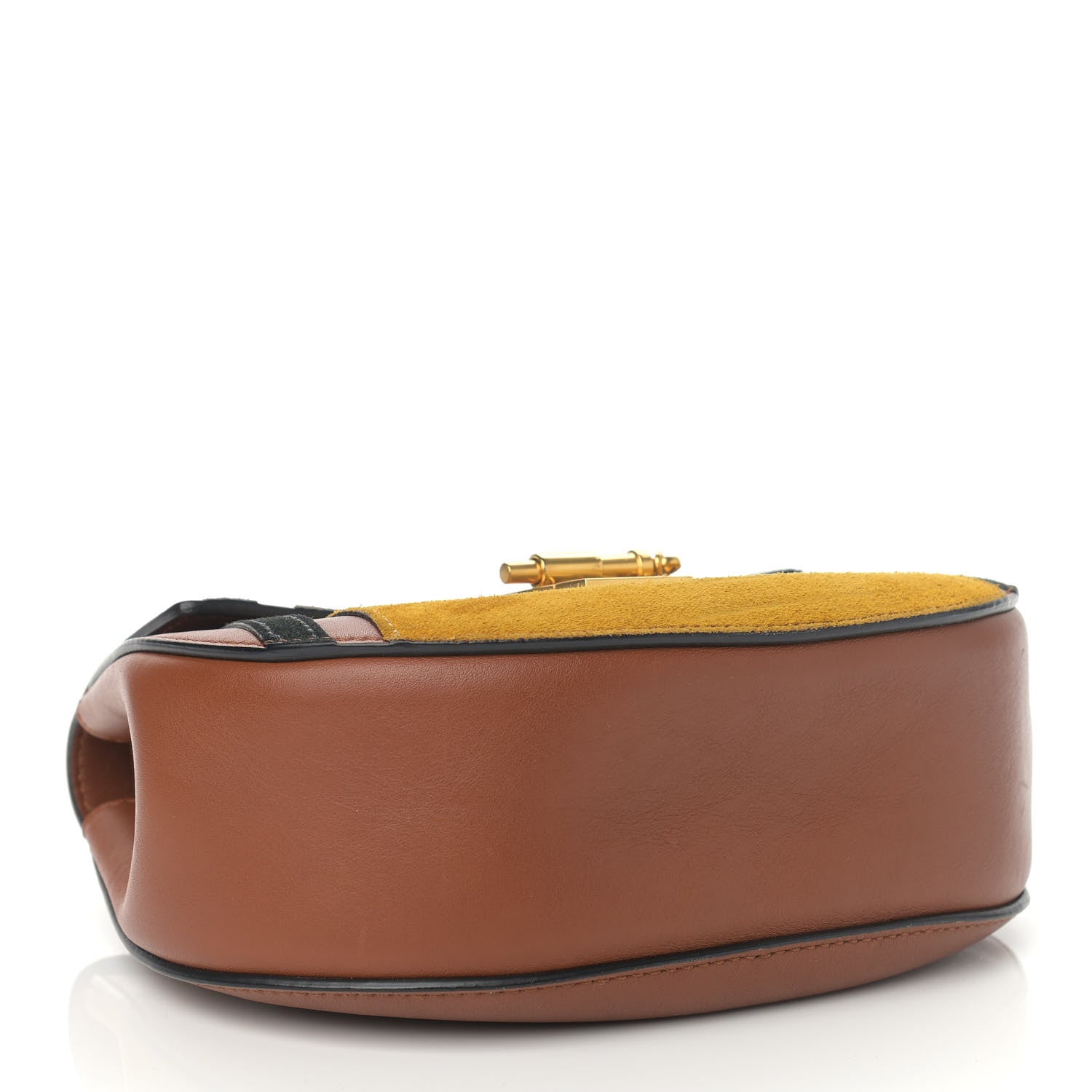 Chloe Suede Calfskin Patchwork Mini Drew Shoulder Bag Tobacco 4 of 10